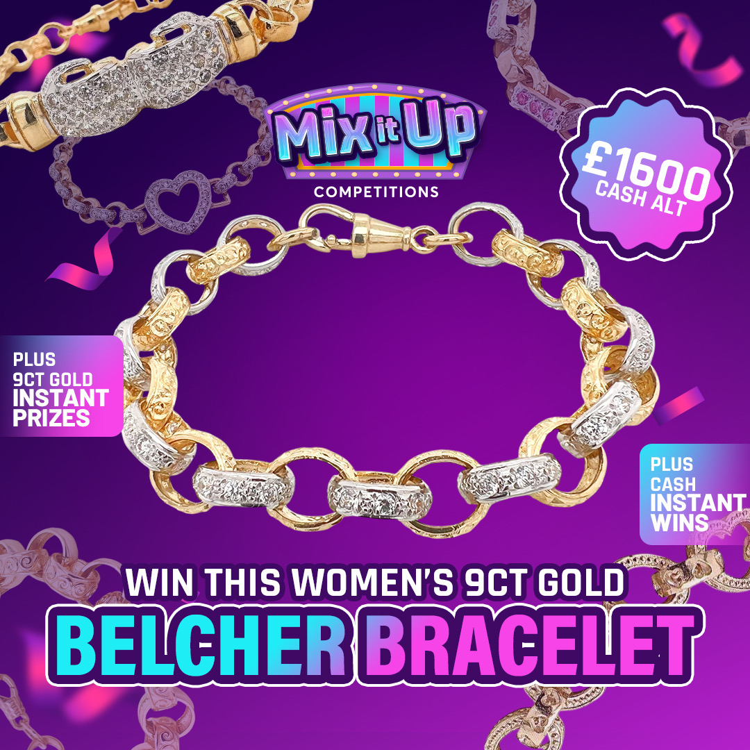 WOMEN'S 9CT GOLD STONE SET BELCHER BRACELET